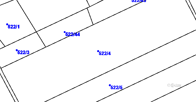 Parcela st. 522/4 v KÚ Poteč, Katastrální mapa