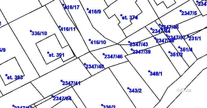 Parcela st. 2347/46 v KÚ Poteč, Katastrální mapa