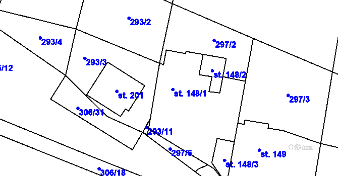Parcela st. 148 v KÚ Drobovice, Katastrální mapa