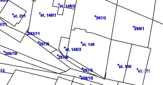 Parcela st. 149 v KÚ Drobovice, Katastrální mapa