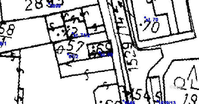 Parcela st. 69 v KÚ Potěhy, Katastrální mapa