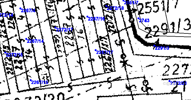 Parcela st. 2267/17 v KÚ Potěhy, Katastrální mapa