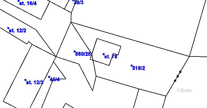 Parcela st. 78 v KÚ Potočiště, Katastrální mapa