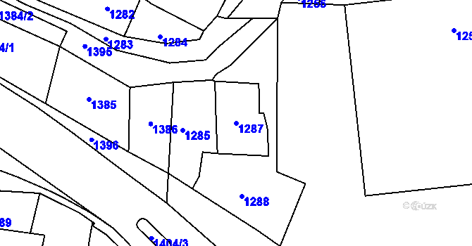 Parcela st. 1287 v KÚ Potštát, Katastrální mapa