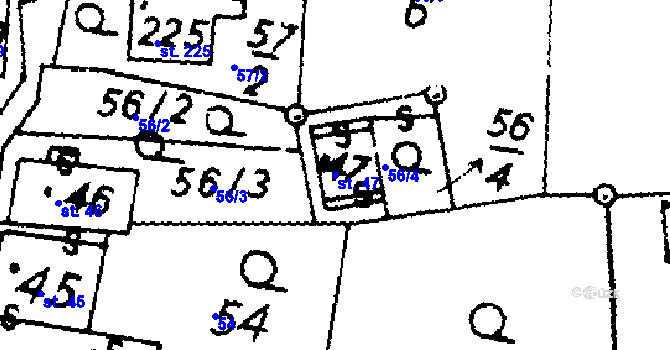 Parcela st. 47 v KÚ Potštejn, Katastrální mapa