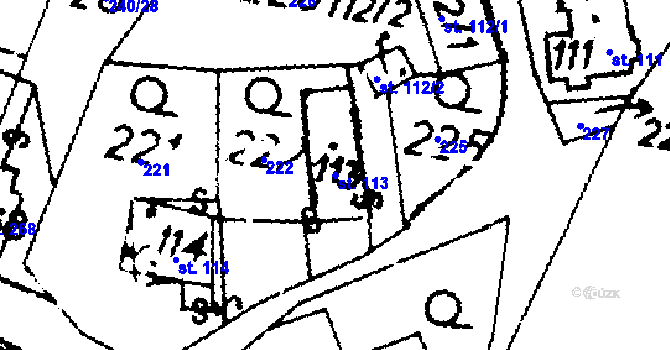 Parcela st. 113 v KÚ Potštejn, Katastrální mapa