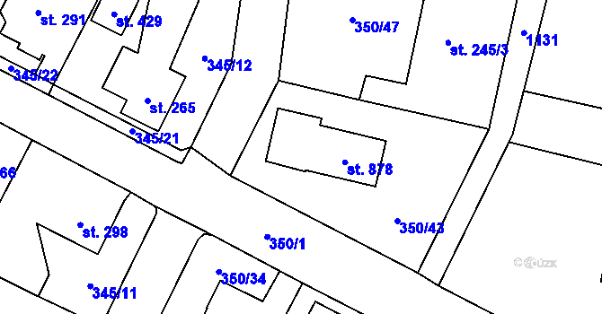 Parcela st. 297 v KÚ Potštejn, Katastrální mapa