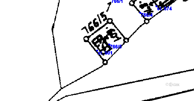 Parcela st. 601 v KÚ Potštejn, Katastrální mapa