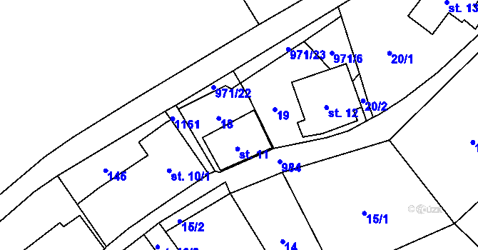 Parcela st. 18 v KÚ Potštejn, Katastrální mapa