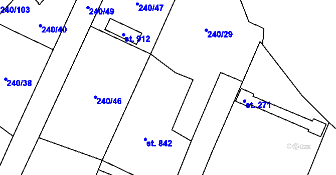Parcela st. 240/35 v KÚ Potštejn, Katastrální mapa