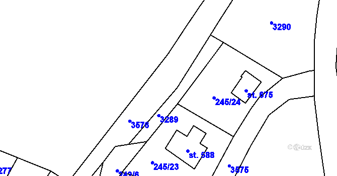 Parcela st. 245/5 v KÚ Potštejn, Katastrální mapa