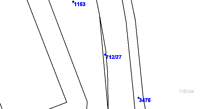 Parcela st. 712/27 v KÚ Potštejn, Katastrální mapa