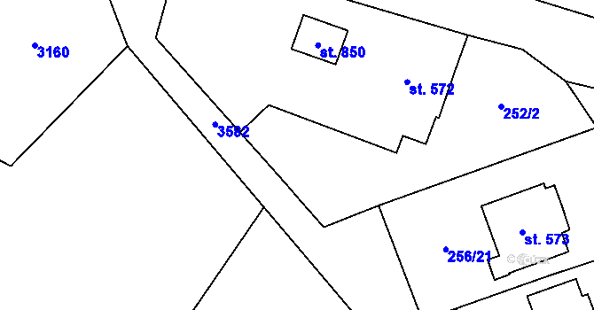 Parcela st. 256/24 v KÚ Potštejn, Katastrální mapa