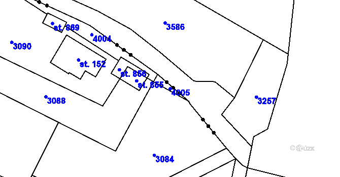 Parcela st. 4005 v KÚ Potštejn, Katastrální mapa