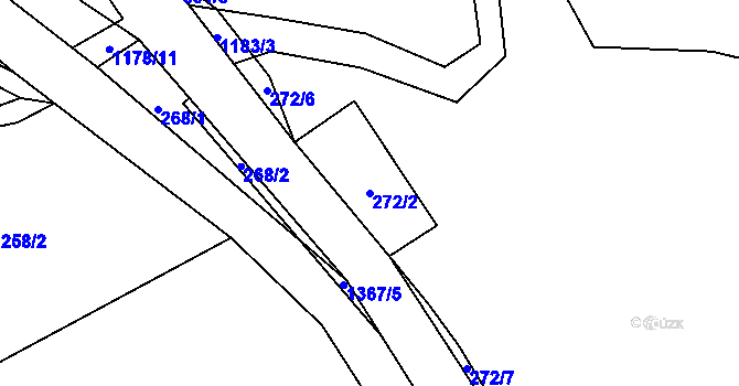 Parcela st. 272/2 v KÚ Potůčky, Katastrální mapa