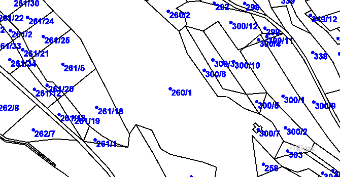 Parcela st. 260/1 v KÚ Potvorov, Katastrální mapa