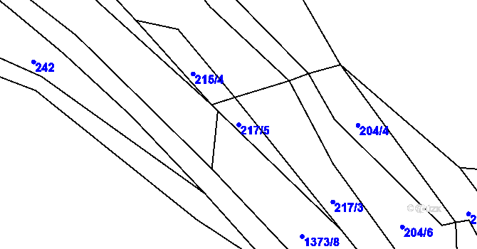 Parcela st. 217/5 v KÚ Potvorov, Katastrální mapa