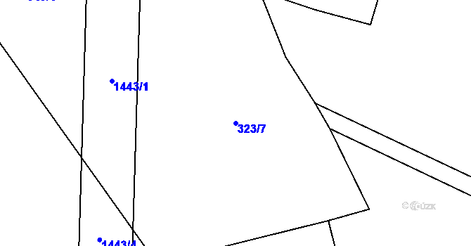 Parcela st. 323/7 v KÚ Potvorov, Katastrální mapa
