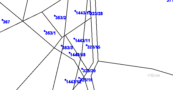 Parcela st. 323/15 v KÚ Potvorov, Katastrální mapa
