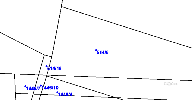 Parcela st. 514/6 v KÚ Potvorov, Katastrální mapa