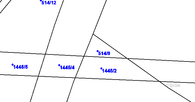 Parcela st. 514/9 v KÚ Potvorov, Katastrální mapa