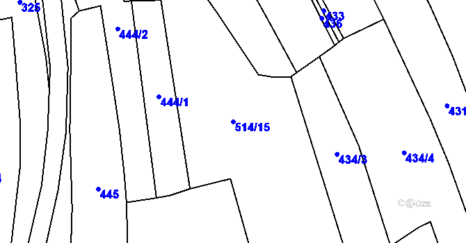 Parcela st. 514/15 v KÚ Potvorov, Katastrální mapa