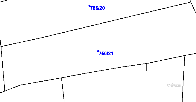 Parcela st. 756/21 v KÚ Potvorov, Katastrální mapa