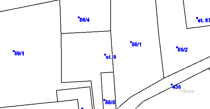Parcela st. 9 v KÚ Piletice, Katastrální mapa