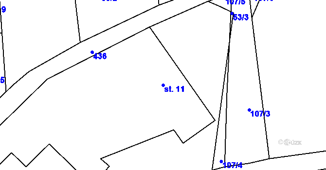 Parcela st. 11 v KÚ Piletice, Katastrální mapa