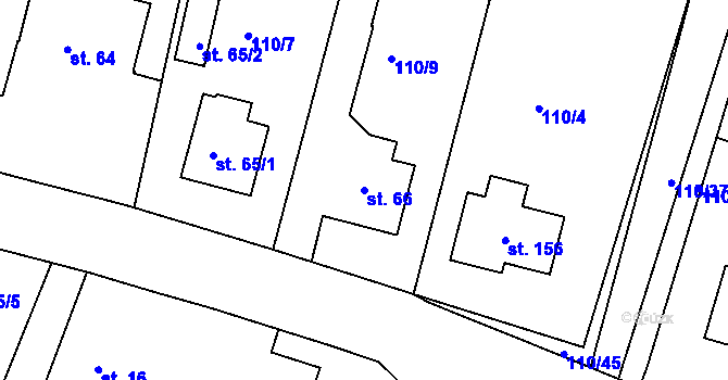 Parcela st. 66 v KÚ Piletice, Katastrální mapa