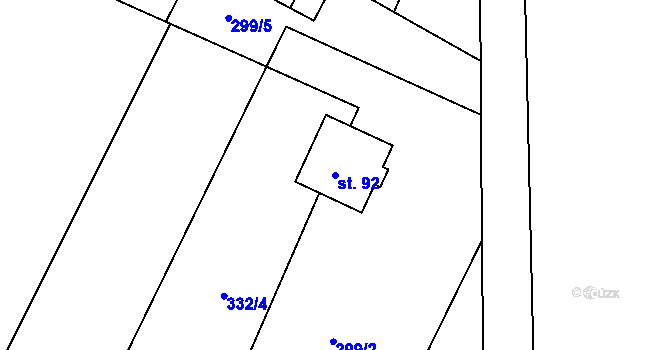 Parcela st. 92 v KÚ Piletice, Katastrální mapa