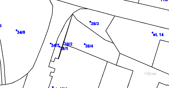 Parcela st. 38/4 v KÚ Piletice, Katastrální mapa
