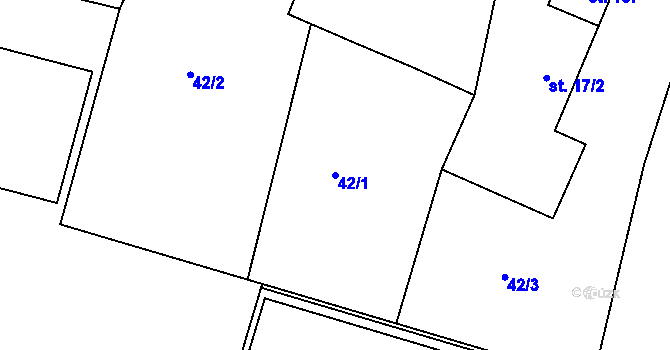 Parcela st. 42/1 v KÚ Piletice, Katastrální mapa