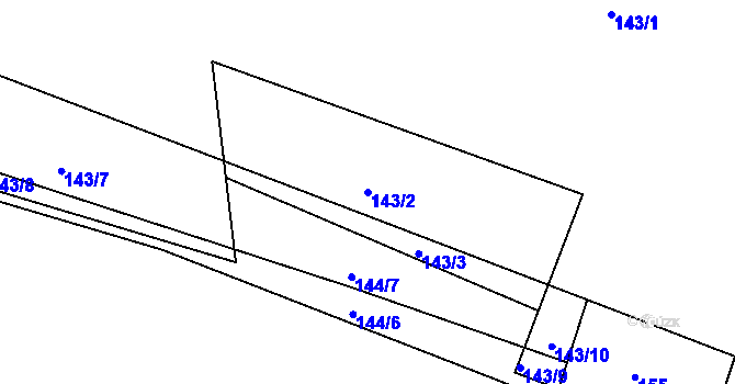 Parcela st. 143/2 v KÚ Piletice, Katastrální mapa