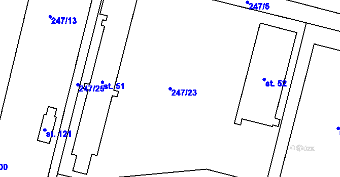 Parcela st. 247/23 v KÚ Piletice, Katastrální mapa