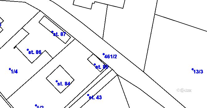 Parcela st. 461/2 v KÚ Piletice, Katastrální mapa