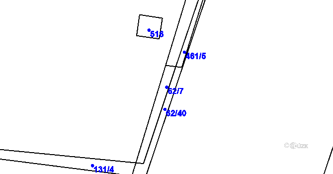 Parcela st. 62/7 v KÚ Piletice, Katastrální mapa