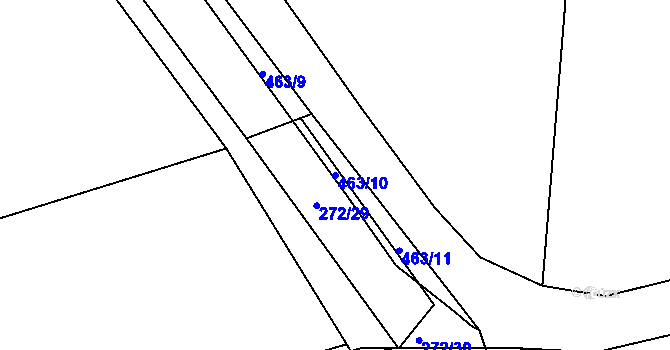 Parcela st. 463/10 v KÚ Piletice, Katastrální mapa