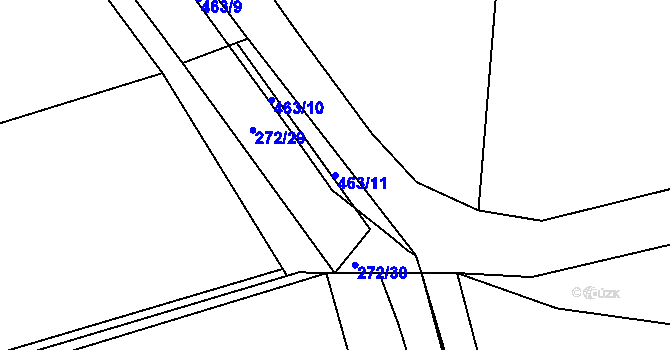 Parcela st. 463/11 v KÚ Piletice, Katastrální mapa