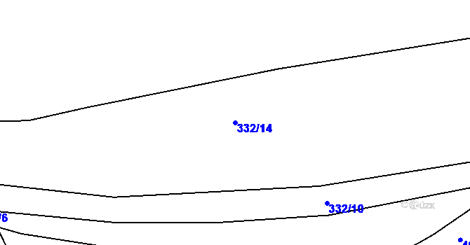 Parcela st. 332/14 v KÚ Piletice, Katastrální mapa