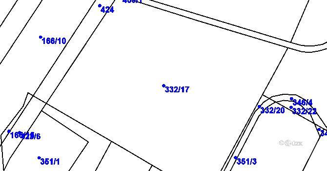 Parcela st. 332/17 v KÚ Piletice, Katastrální mapa