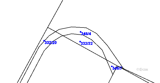 Parcela st. 332/22 v KÚ Piletice, Katastrální mapa
