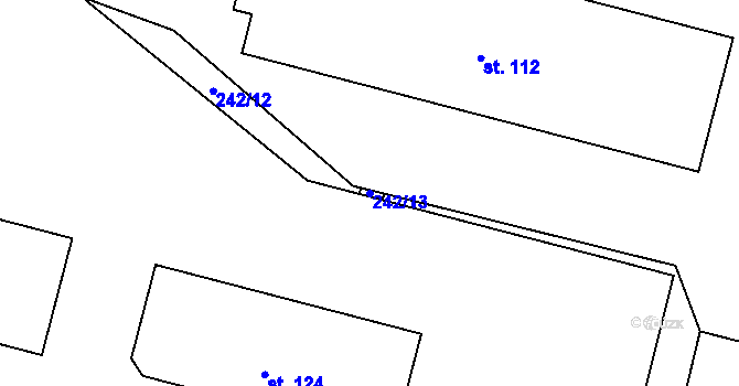 Parcela st. 242/13 v KÚ Piletice, Katastrální mapa