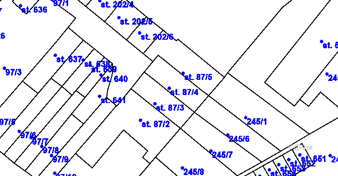 Parcela st. 87/4 v KÚ Pouchov, Katastrální mapa