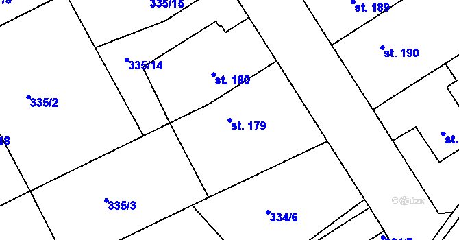Parcela st. 179 v KÚ Pouchov, Katastrální mapa
