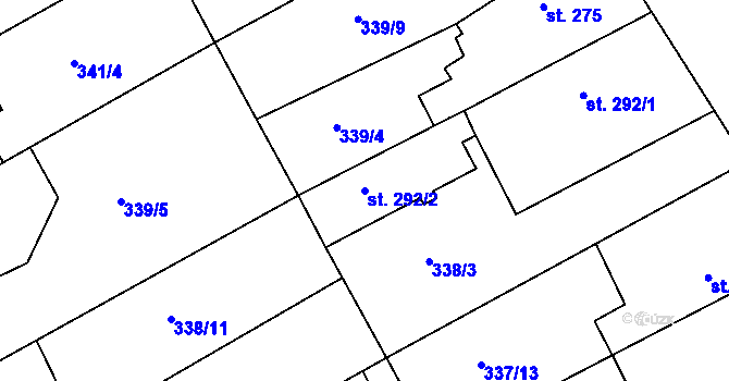 Parcela st. 292/2 v KÚ Pouchov, Katastrální mapa