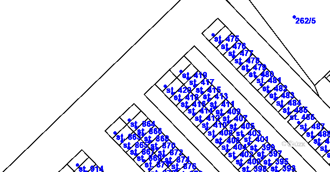 Parcela st. 420 v KÚ Pouchov, Katastrální mapa