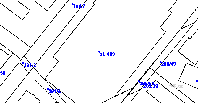 Parcela st. 469 v KÚ Pouchov, Katastrální mapa
