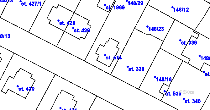 Parcela st. 514 v KÚ Pouchov, Katastrální mapa