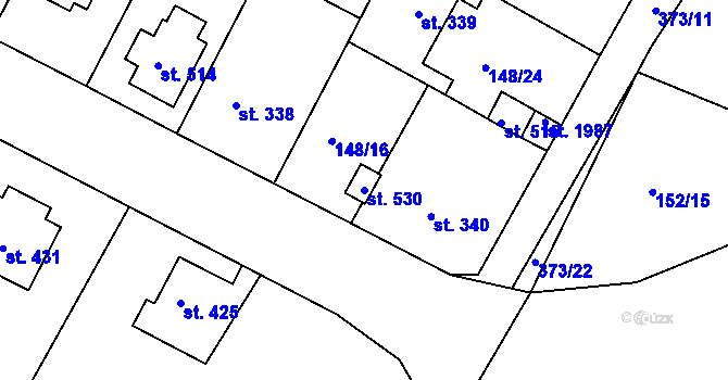 Parcela st. 530 v KÚ Pouchov, Katastrální mapa